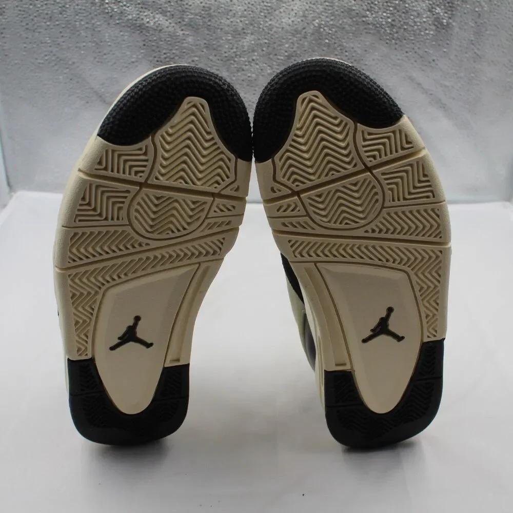 Nike Air Jordan 4 RM Sz 6.5 Youth GS Low Lifestyle Sneaker Black Sail FQ7938-006